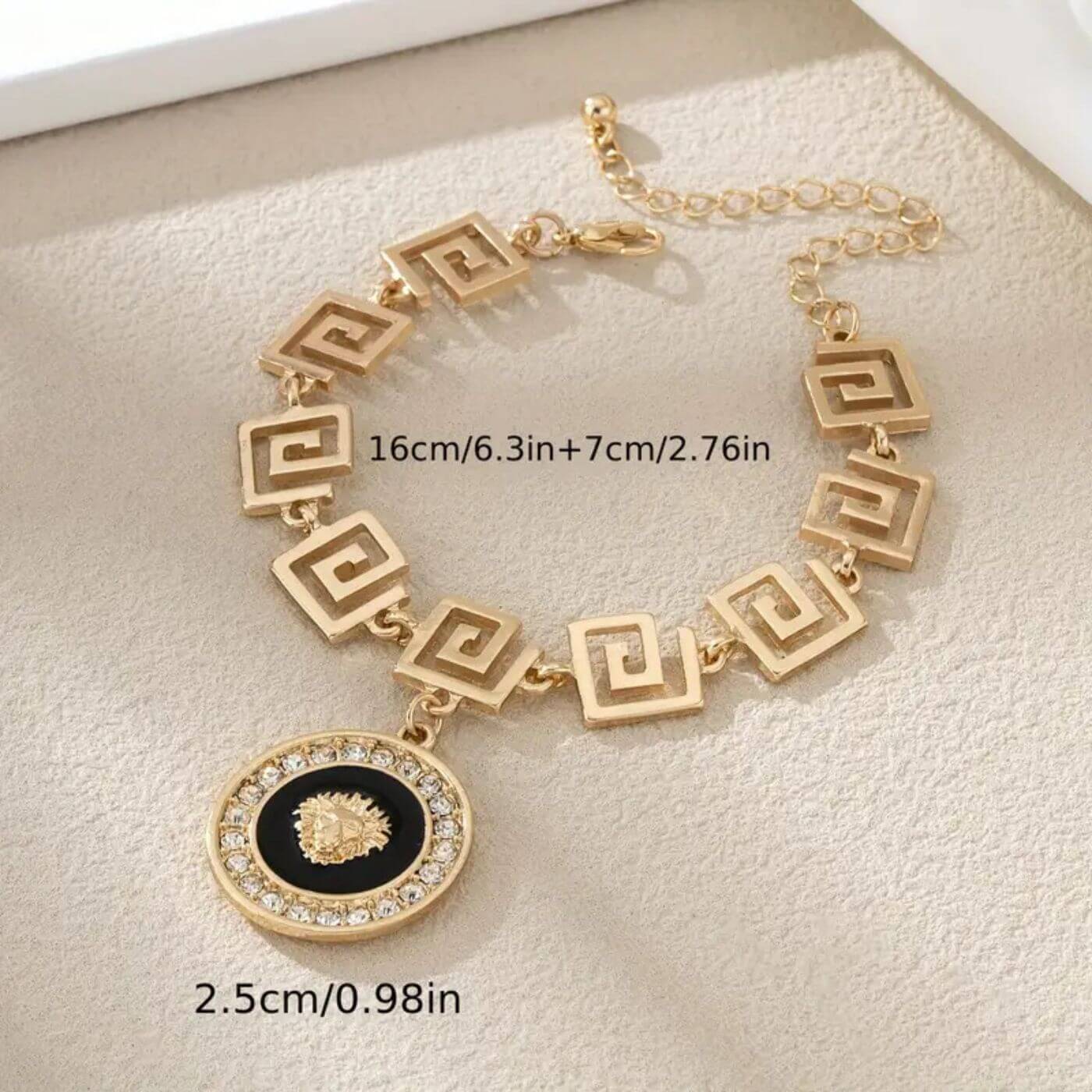 Gold Luxury Medallion Pendant Bracelet