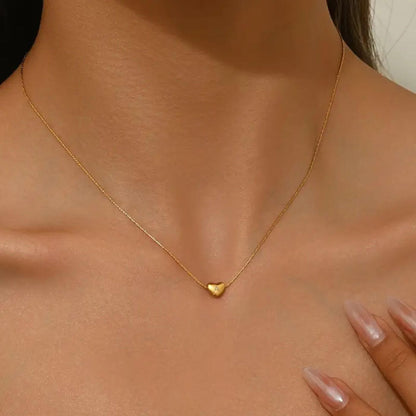 Elegant Golden Heart Charm Necklace