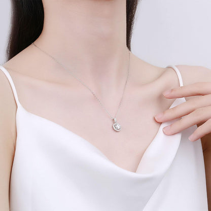 Brilliant Zircon Halo Pendant Necklace