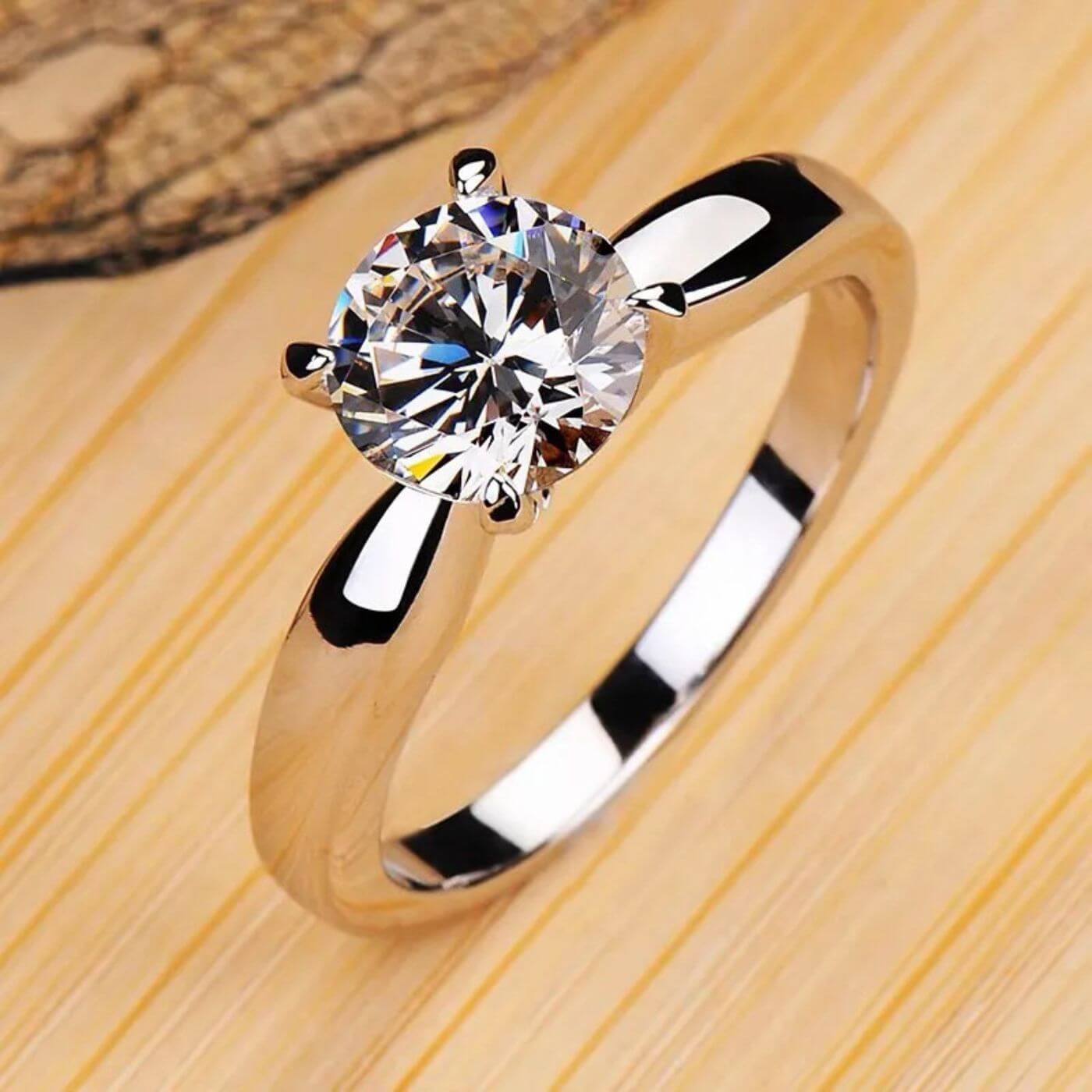 Brilliant Zircon Solitaire Ring