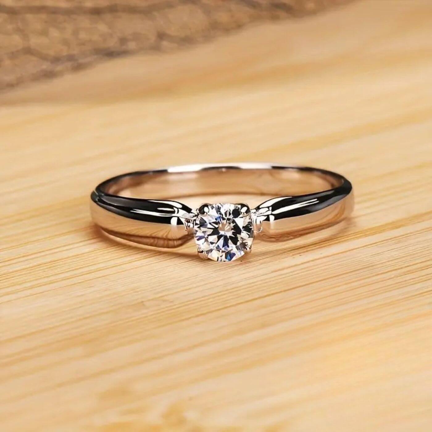 Brilliant Zircon Solitaire Ring
