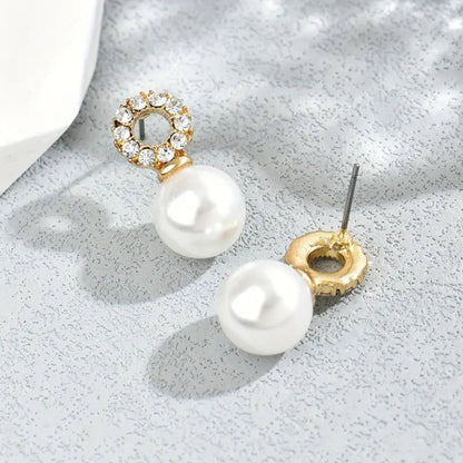 Classic Crystal Pearl Drop Earrings
