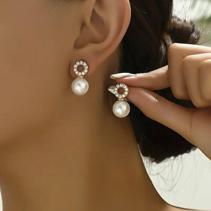 Classic Crystal Pearl Drop Earrings