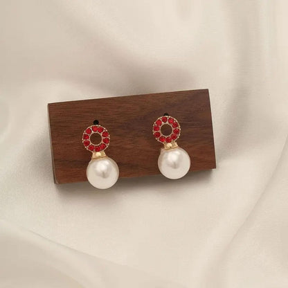 Classic Crystal Pearl Drop Earrings