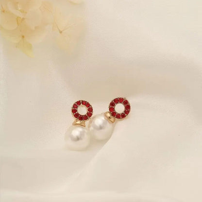Classic Crystal Pearl Drop Earrings