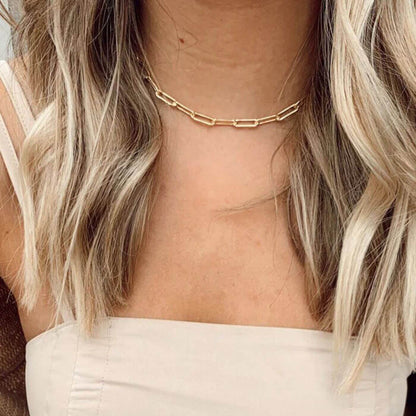 Classic Gold Chain Collar Necklace