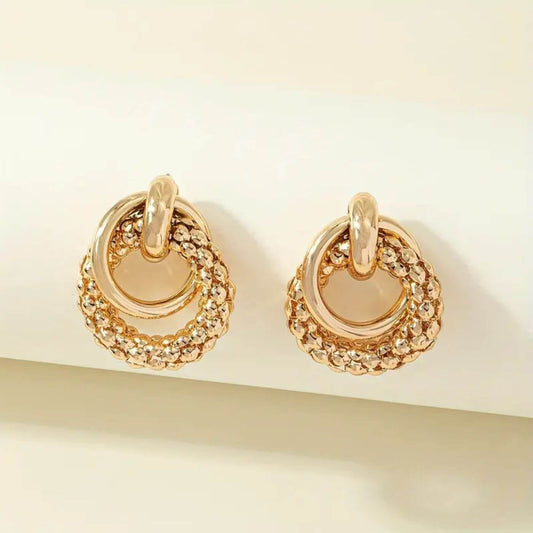 Classic Gold Interlocked Ring Earrings