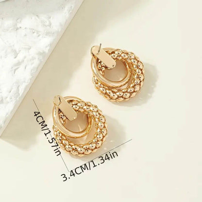 Classic Gold Interlocked Ring Earrings