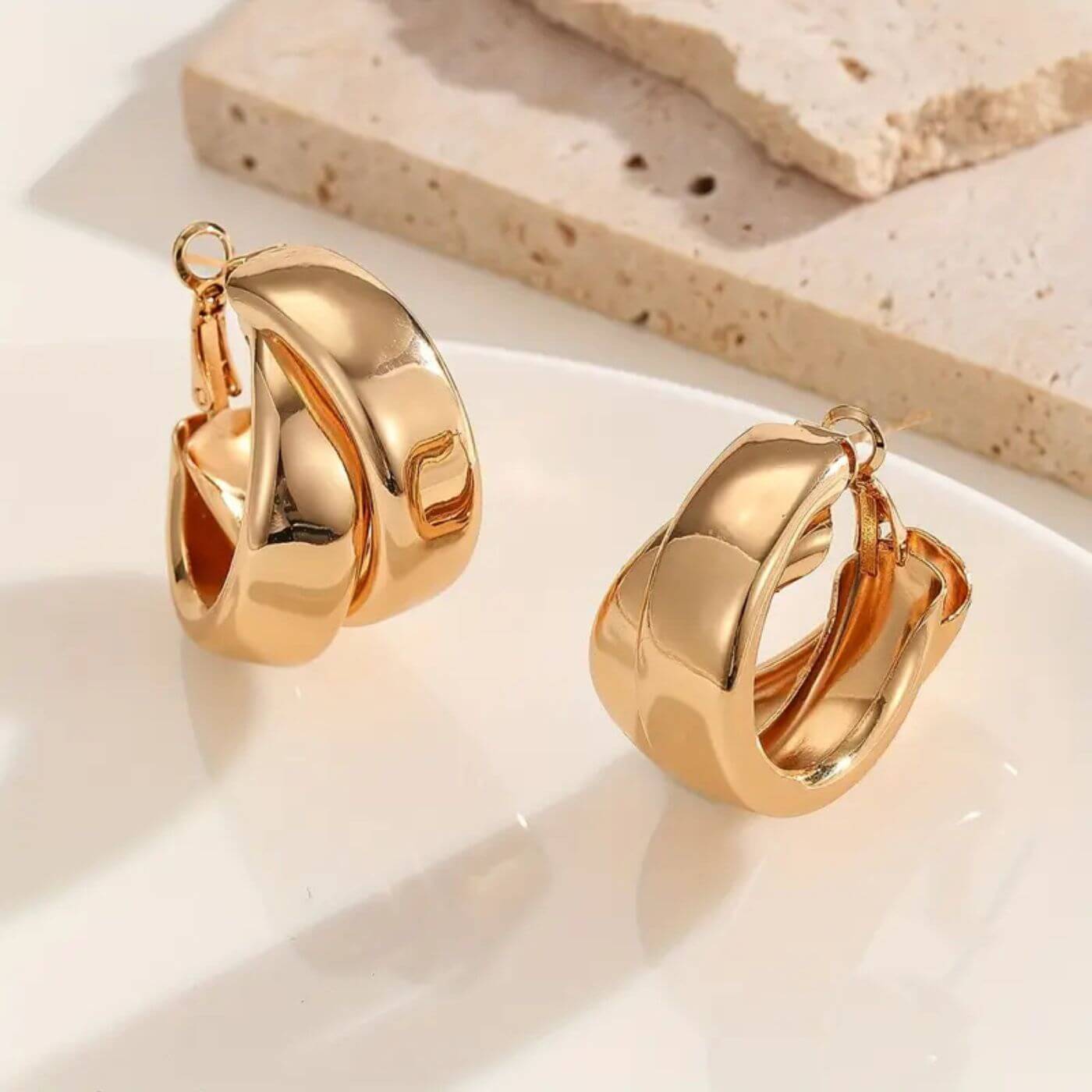 Classic Gold Layered Hoop Earrings