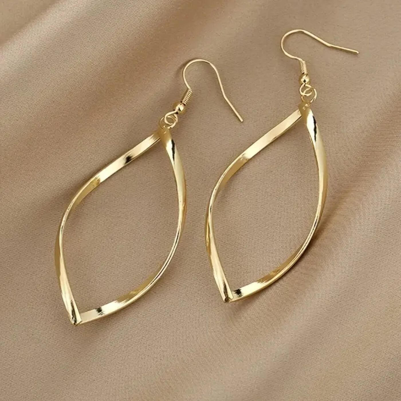 Classic Gold Twist Drop Earrings