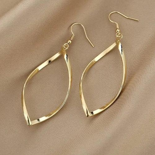 Classic Gold Twist Drop Earrings