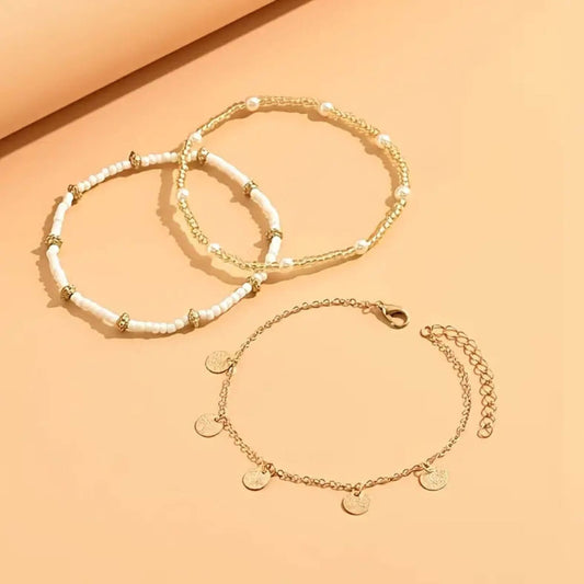 Classic Pearl Beaded Anklet