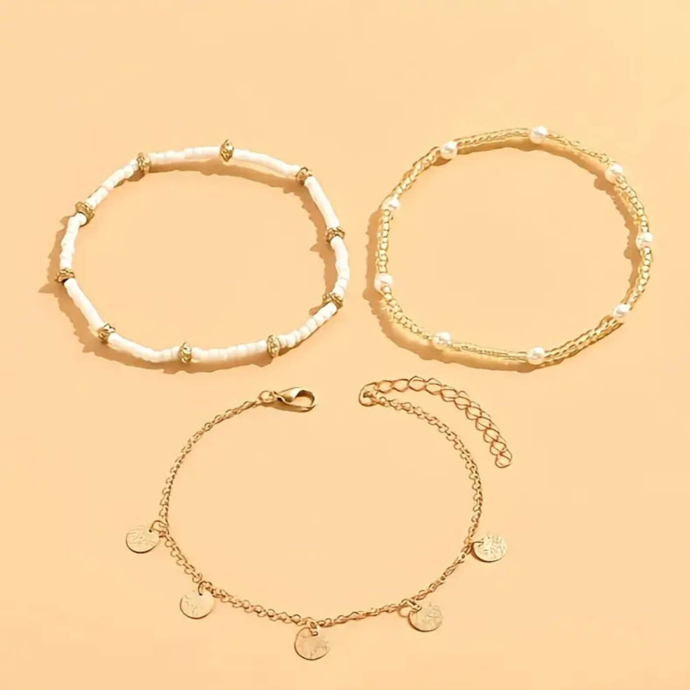 Classic Pearl Beaded Anklet