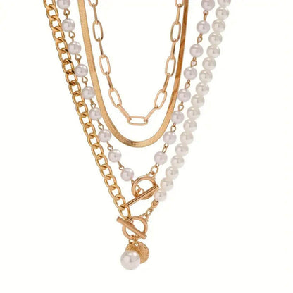 Classic Pearl Toggle Necklace Set