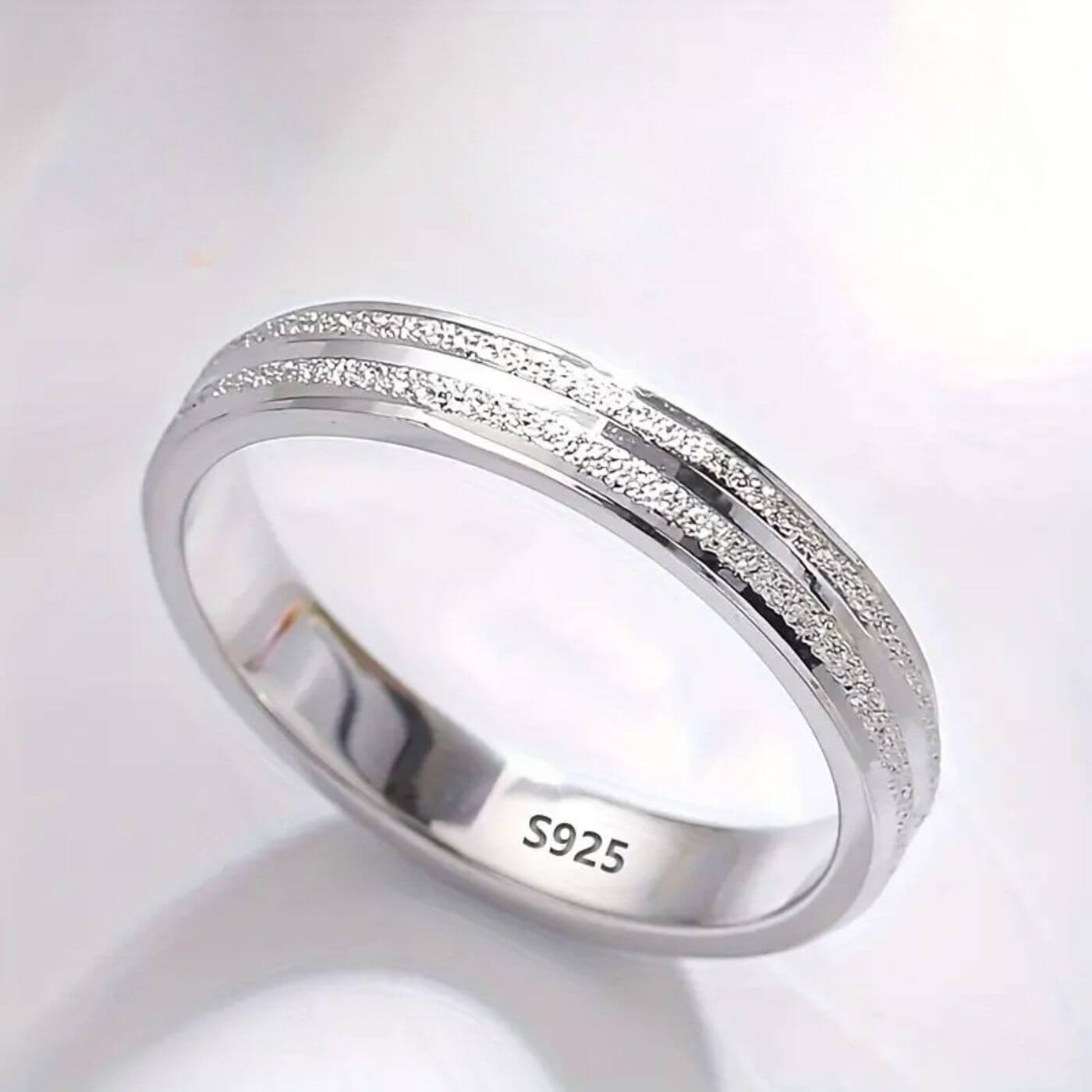 Classic Sterling Silver Textured Band Ring