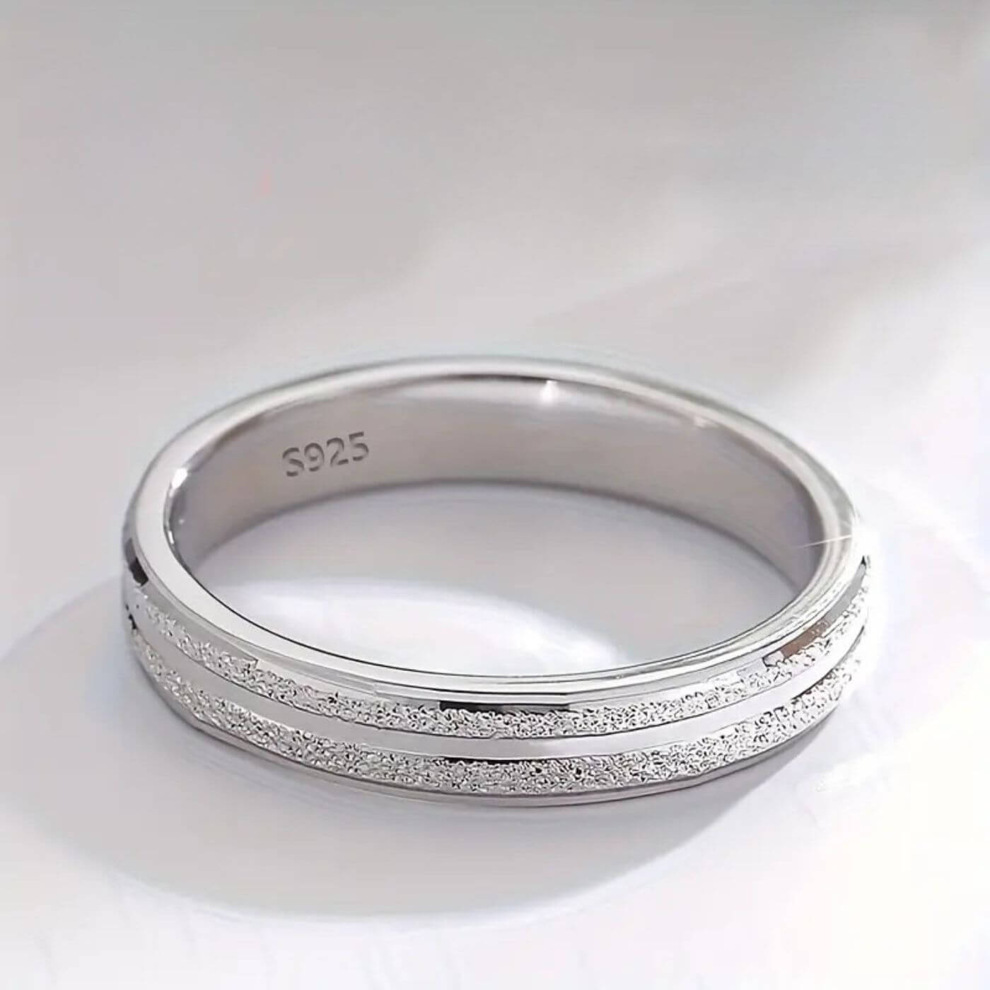 Classic Sterling Silver Textured Band Ring
