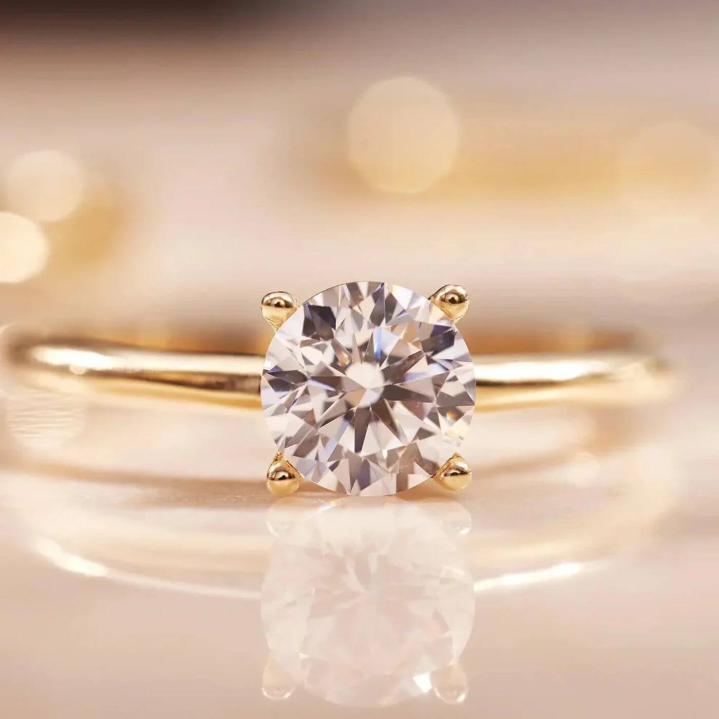 Classic Zirconia Gold Solitaire Ring