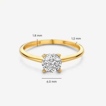 Classic Zirconia Gold Solitaire Ring