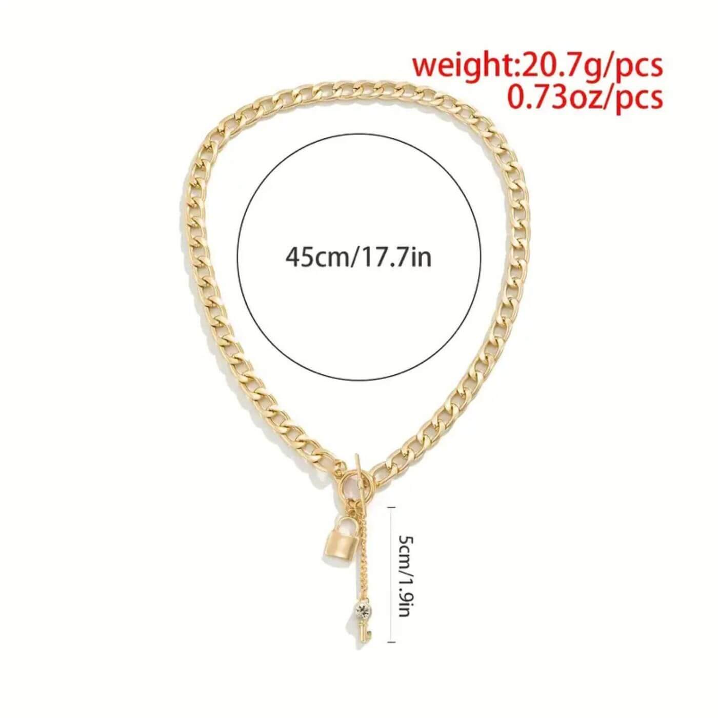 Classic Chain Necklace with Lock Pendant