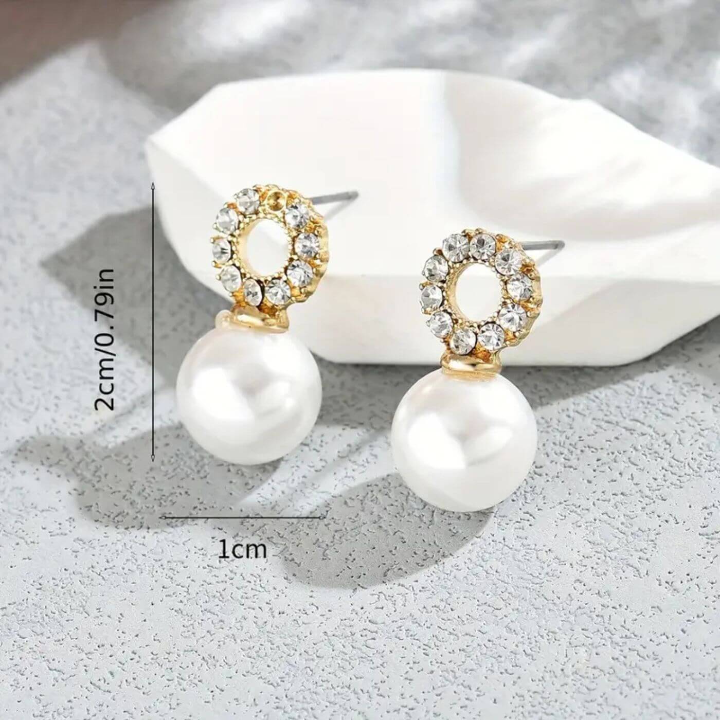 Classic Crystal Pearl Drop Earrings