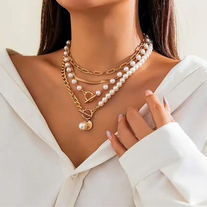 Classic Pearl Toggle Necklace Set
