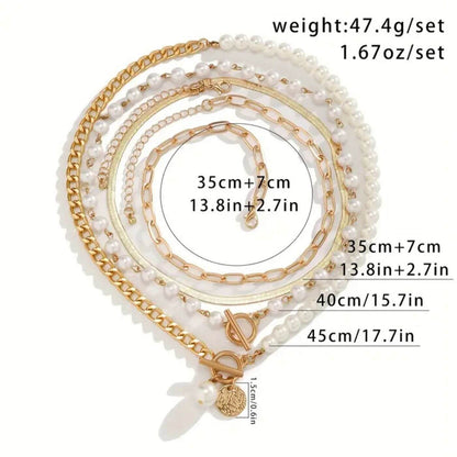 Classic Pearl Toggle Necklace Set