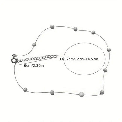 Delicate White Pearl Bead Necklace