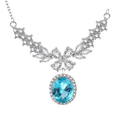 Elegant Aquamarine Gem Pendant Necklace