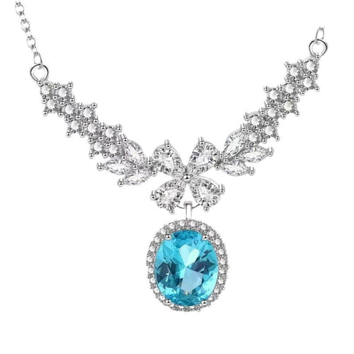 Elegant Aquamarine Gem Pendant Necklace