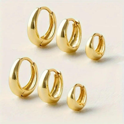 Elegant Classic Thick Hoop Earrings