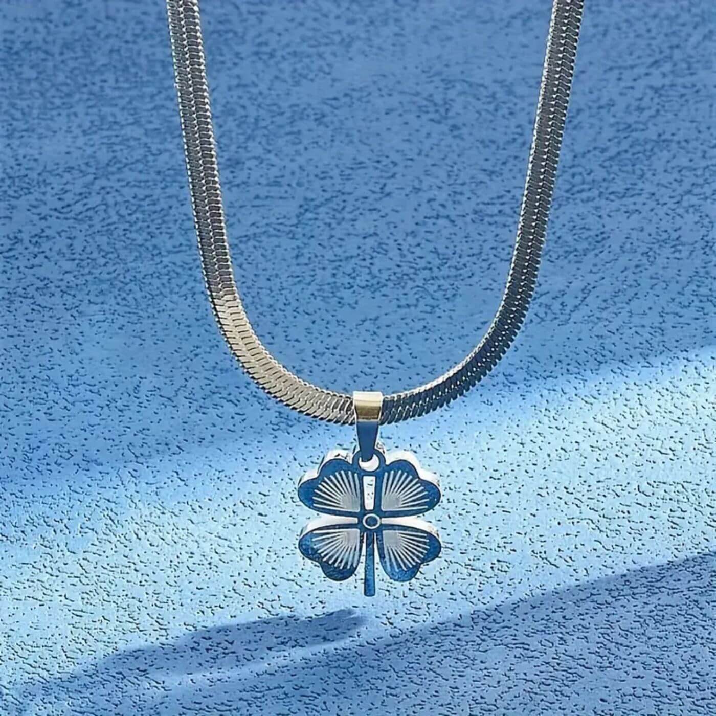 Elegant Clover Charm Snake Chain Necklace
