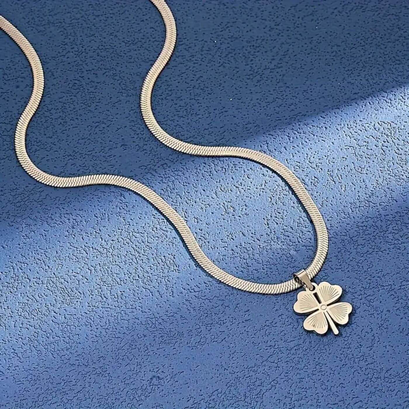 Elegant Clover Charm Snake Chain Necklace