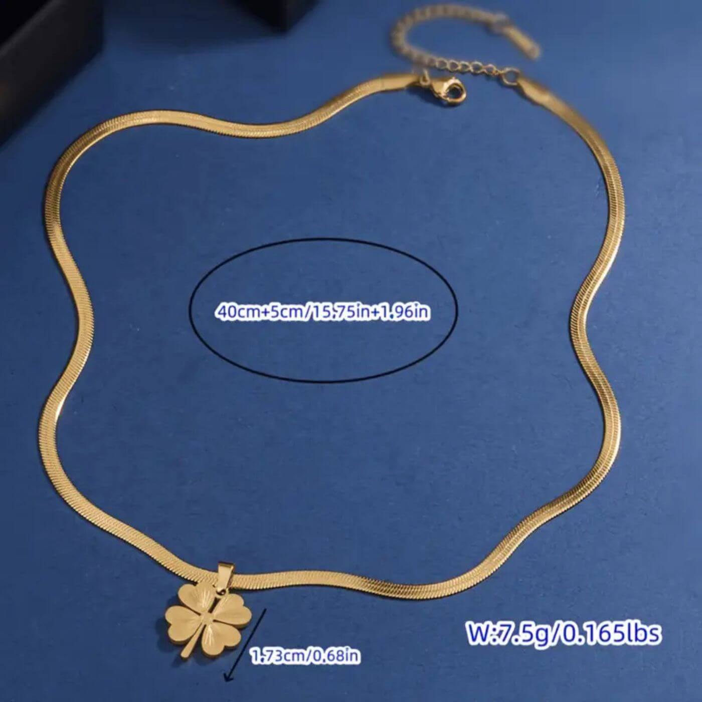 Elegant Clover Charm Snake Chain Necklace