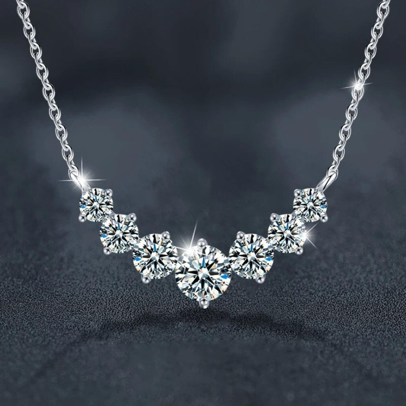 Elegant Crystal Curve Pendant Necklace