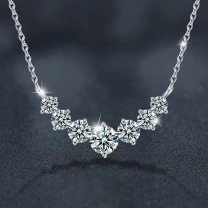 Elegant Crystal Curve Pendant Necklace