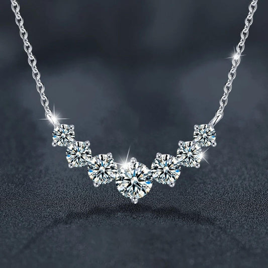 Elegant Crystal Curve Pendant Necklace