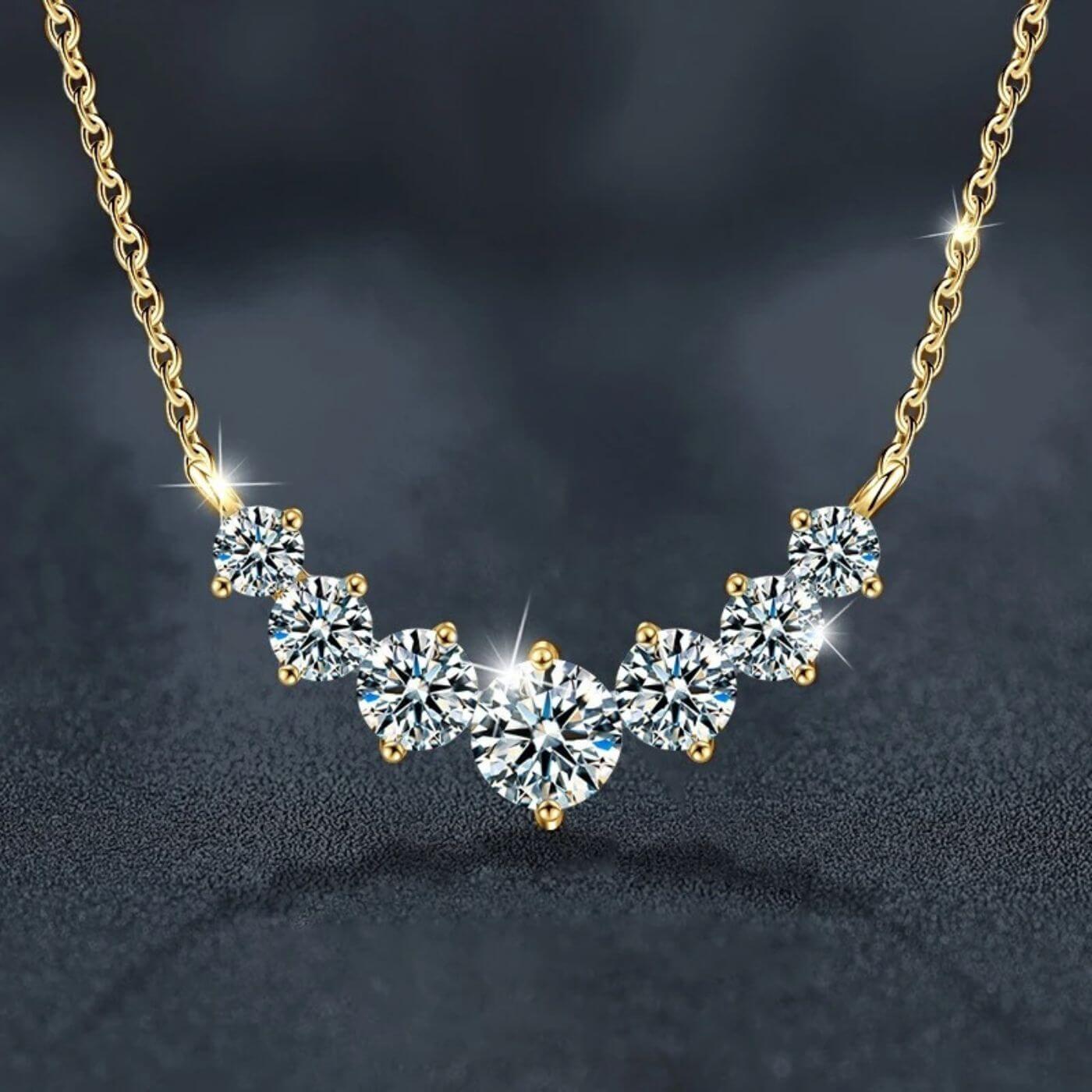 Elegant Crystal Curve Pendant Necklace