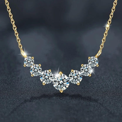 Elegant Crystal Curve Pendant Necklace