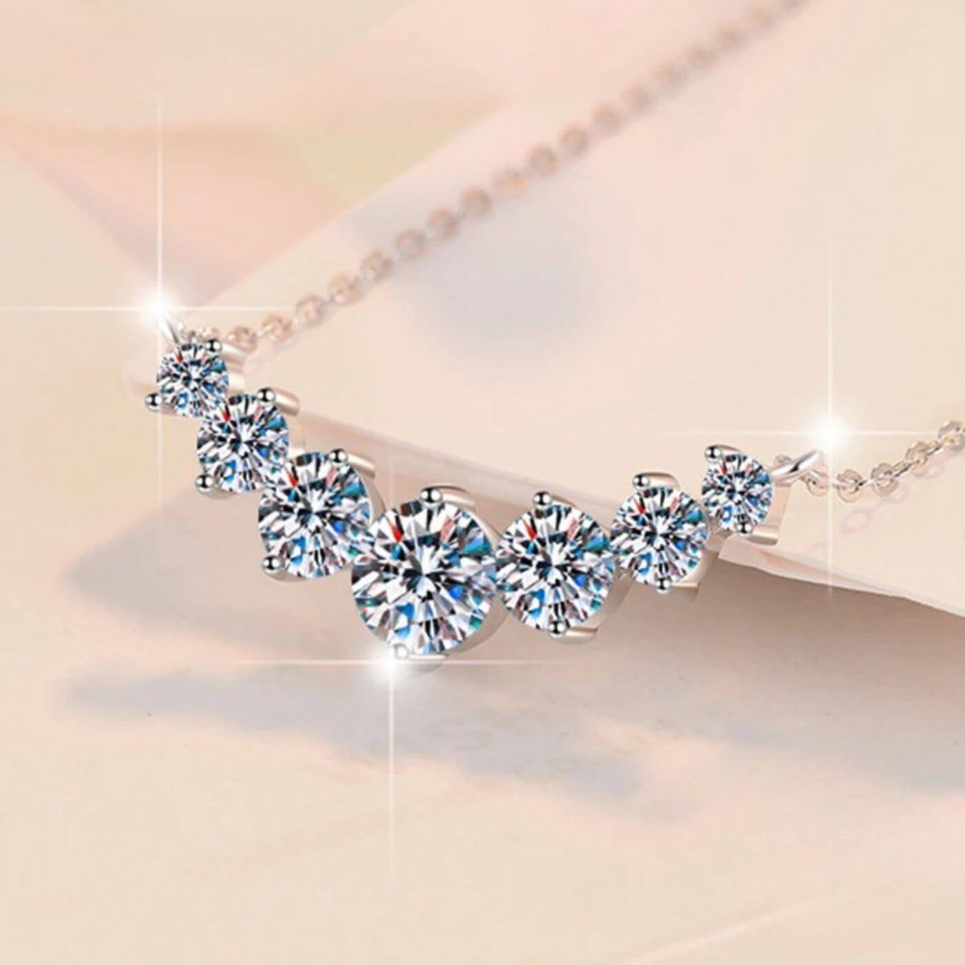 Elegant Crystal Curve Pendant Necklace