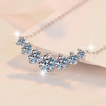 Elegant Crystal Curve Pendant Necklace
