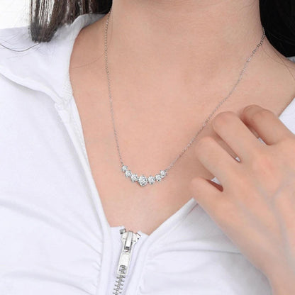 Elegant Crystal Curve Pendant Necklace