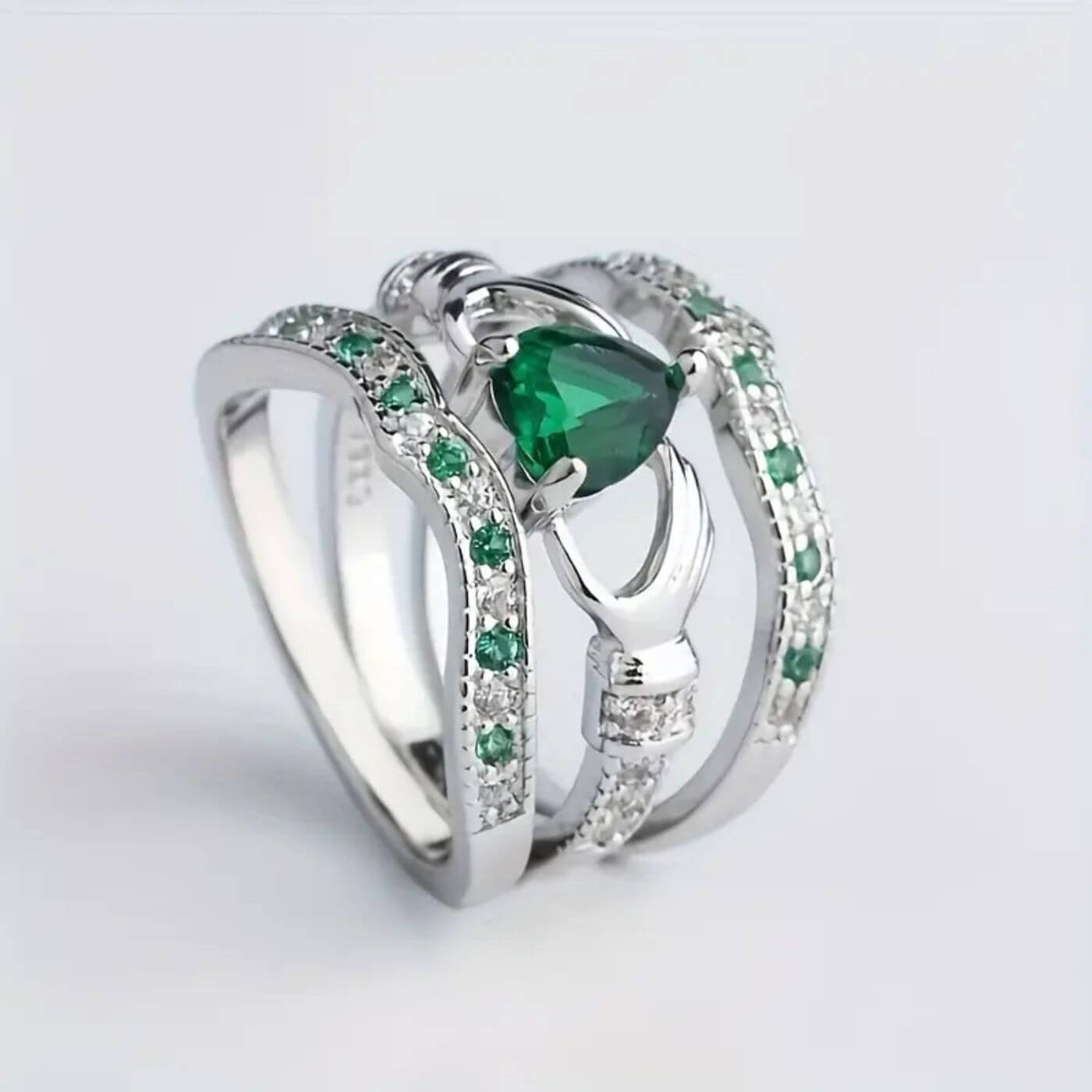 Elegant Crystal Hand-Hold Ring Set