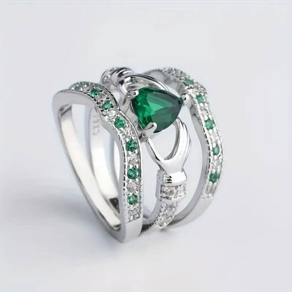 Elegant Crystal Hand-Hold Ring Set