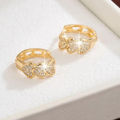 Elegant Crystal Heart Design Earrings