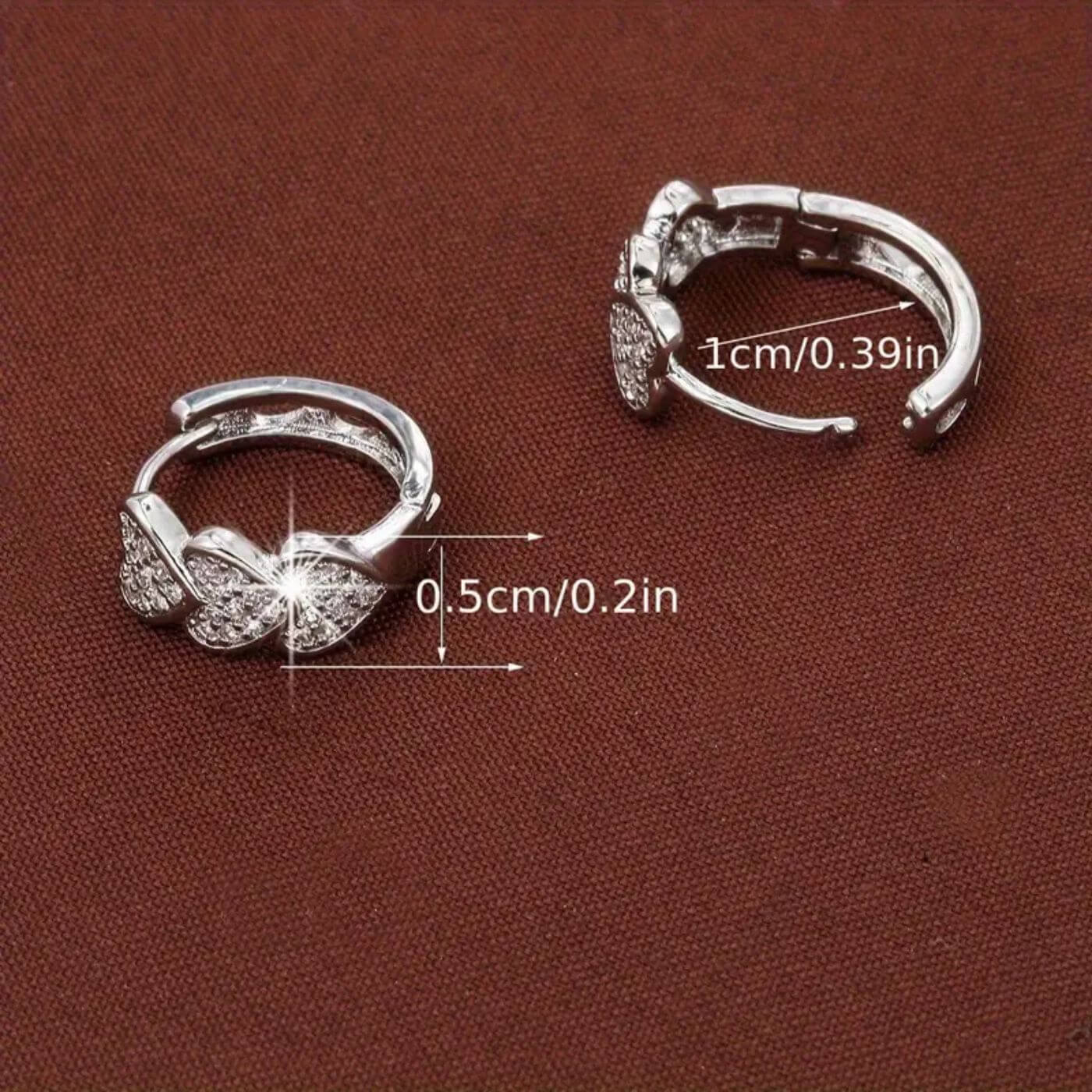 Elegant Crystal Heart Design Earrings