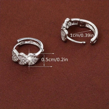 Elegant Crystal Heart Design Earrings