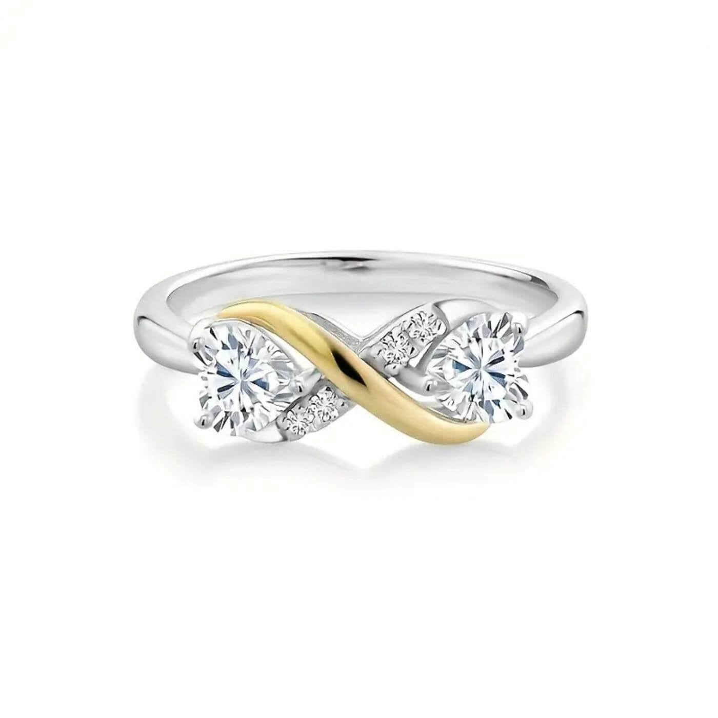 Elegant Crystal Infinity Silver Ring