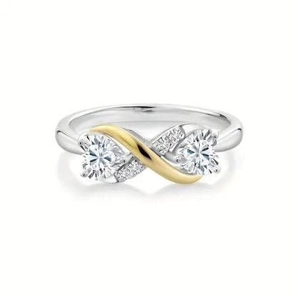 Elegant Crystal Infinity Silver Ring