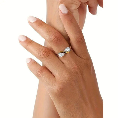 Elegant Crystal Infinity Silver Ring