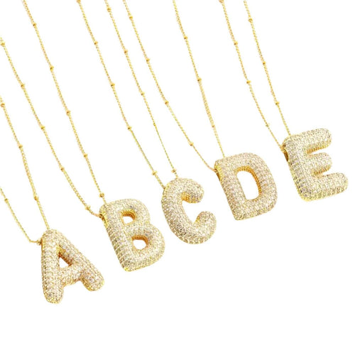 Elegant Crystal Initial Necklace
